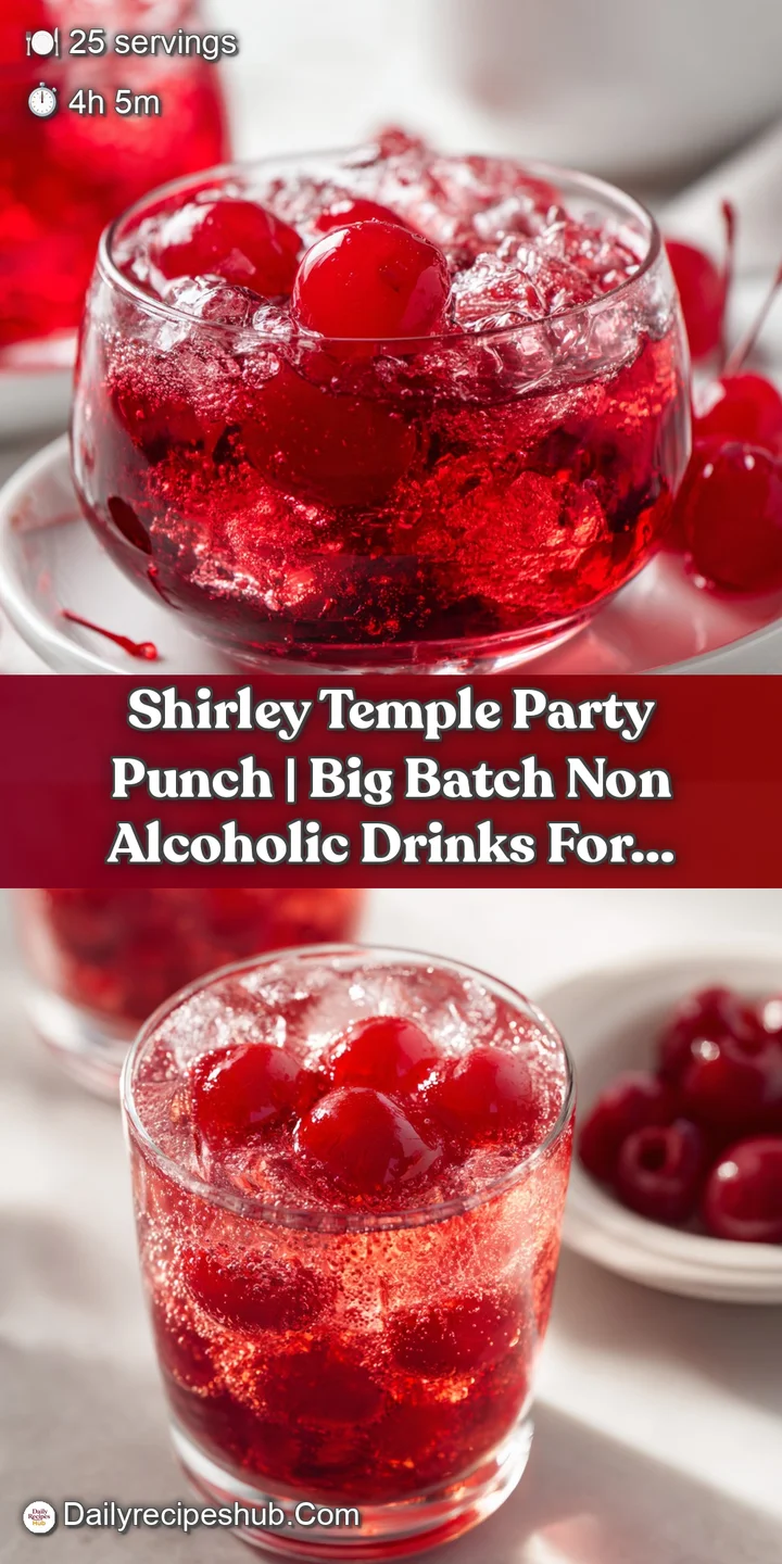 Close-up of bubbling red soda with a glossy maraschino cherry and a slice of orange against an icy background.