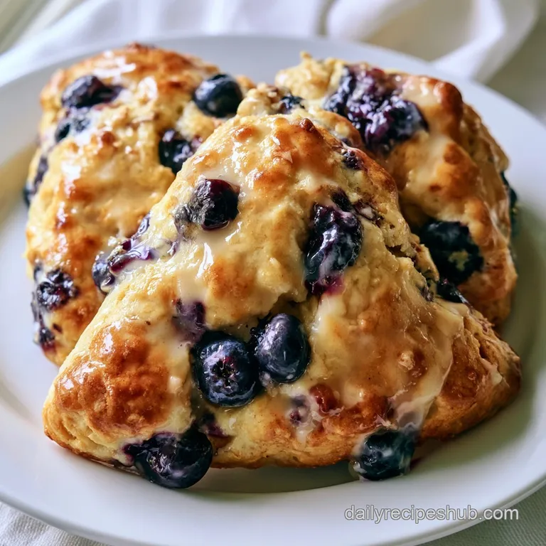 Blueberry Lemon Scones: Tender and Glazed