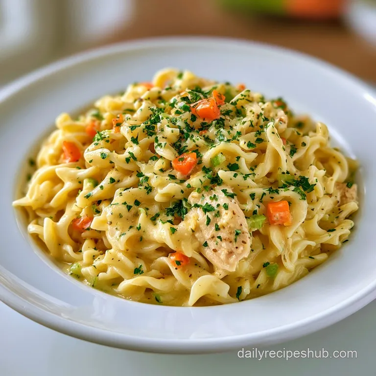 Chicken Pot Pie Noodle Skillet: One-Pot Comfort