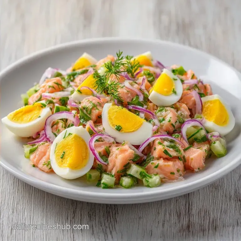 Creamy Canned Salmon Salad: High Protein