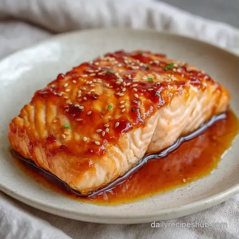 A white ceramic bowl filled with flaked pink salmon and crisp colorful vegetables, garnished with toasted sesame seeds.