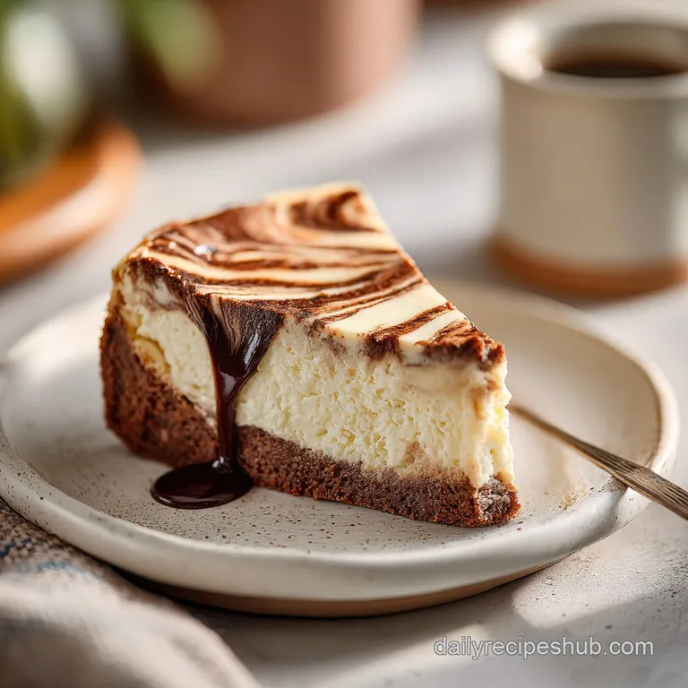 A slice of coffee cheesecake on a white plate, adorned with a delicate dusting of cocoa powder.