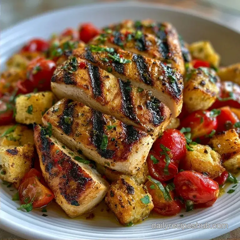 Grilled Chicken with Garden Panzanella: Juicy and Charred