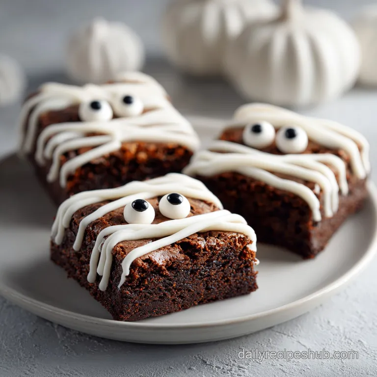 Halloween Mummy Brownies: Fudgy and Spooky