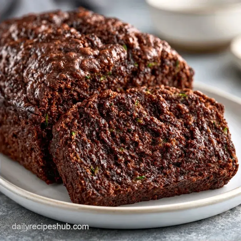 Healthy Chocolate Banana Zucchini Bread with Greek Yogurt