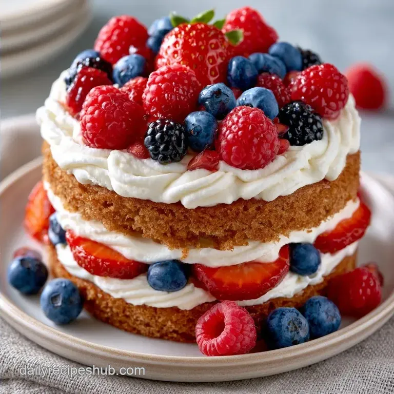 Homemade Berry Layer Cake with Mascarpone Cream