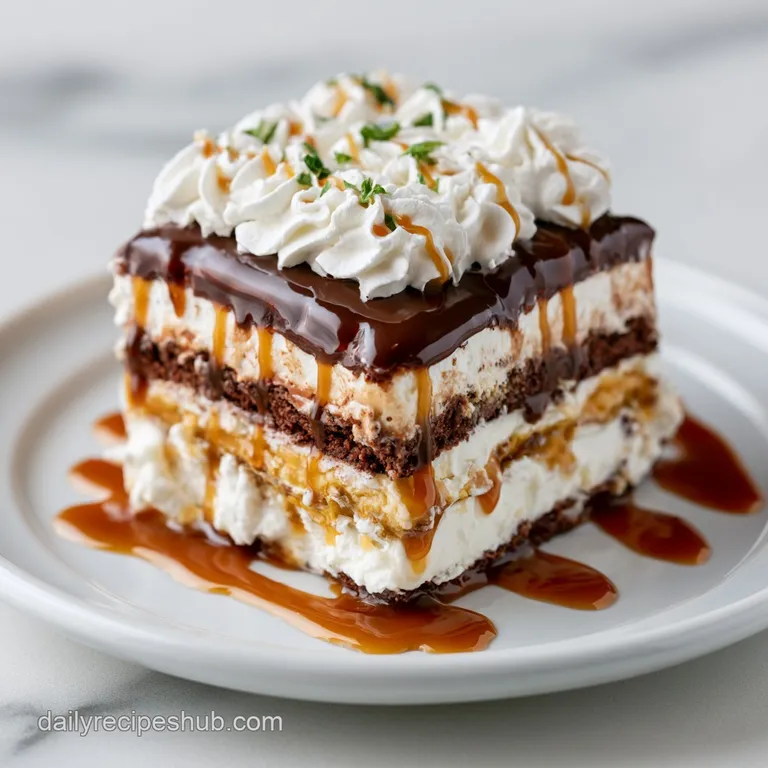 Hot Fudge Caramel Ice Cream Cake