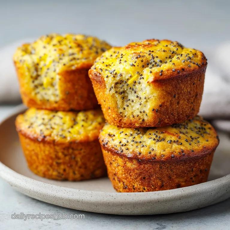A single muffin artfully placed on a white plate, drizzled with a delicate pale yellow glaze.