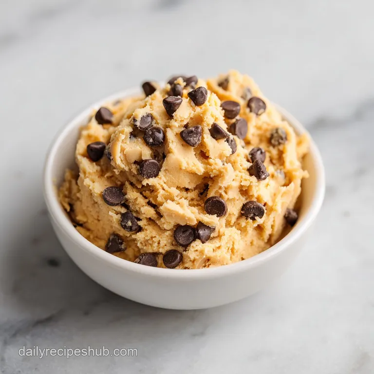 Scoops of pale blond cookie dough, adorned with dark chocolate chips, sit elegantly on a slate.