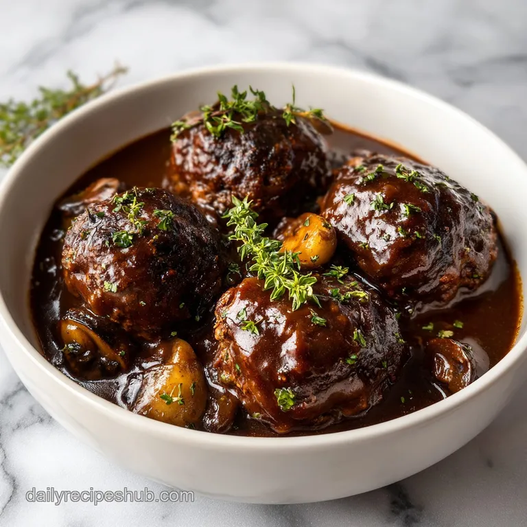 Two juicy brown patties on a swirl of creamy white mashed potatoes, topped with savory gravy and fresh parsley