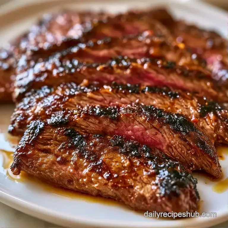 Thinly sliced grilled beef strips arranged over a bed of fresh arugula and drizzled with a savory dark glaze.