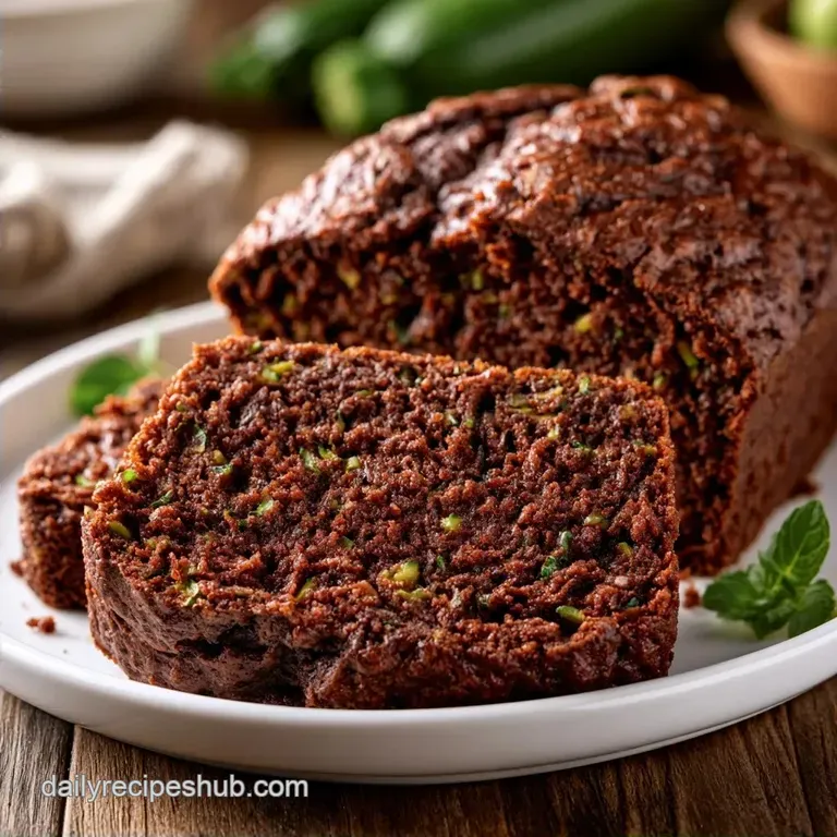 Soft Chocolate Zucchini Bread with Cocoa Powder