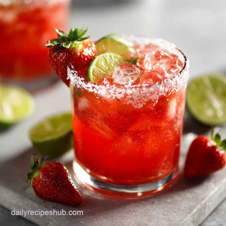 A refreshing strawberry lime mocktail elegantly served, complete with a salted rim and mint garnish.