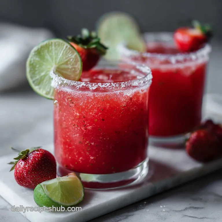 Strawberry Lime Mocktail Margarita