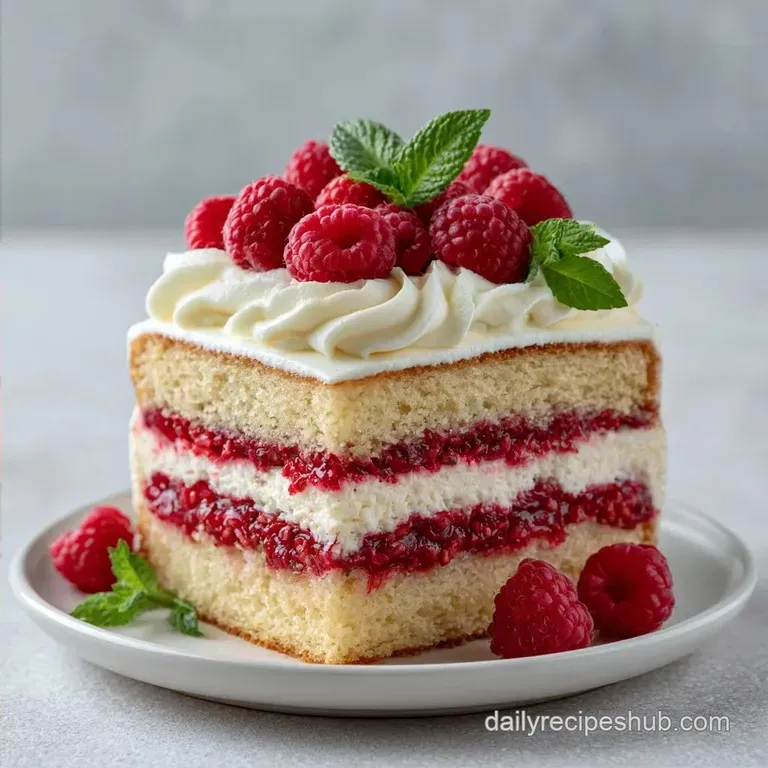 Buttery Vanilla Raspberry Layer Cake